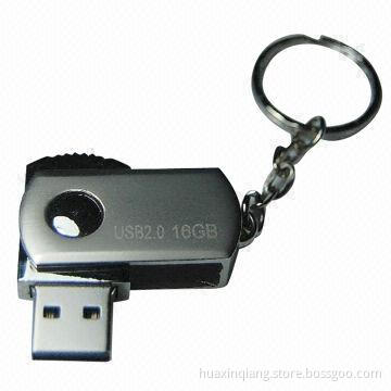 Swivel Metal USB Flash Drive with 64, 128, 256, 512MB, 1, 2, 4, 8, 16, 32, 64GB Capacity
